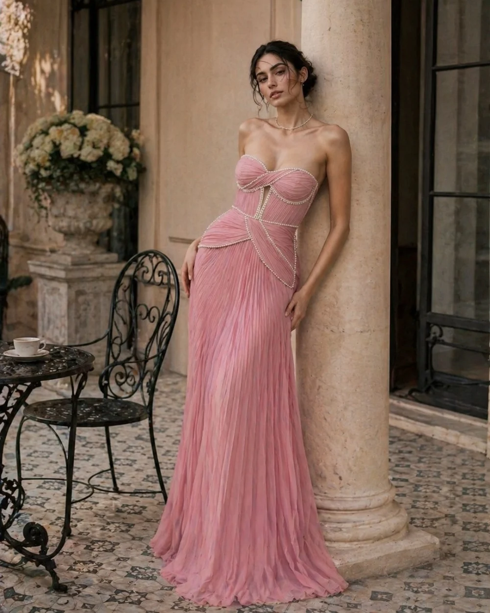 Customized High Quality Women Chiffon Beading Ruched A-Line Evening Dresses Fashion Strapless Sleeveless Floor Lenght Party Gown
Customized High Quality Women Chiffon Beading Ruched A-Line Evening Dresses Fashion Strapless Sleeveless Floor Lenght Party Gown