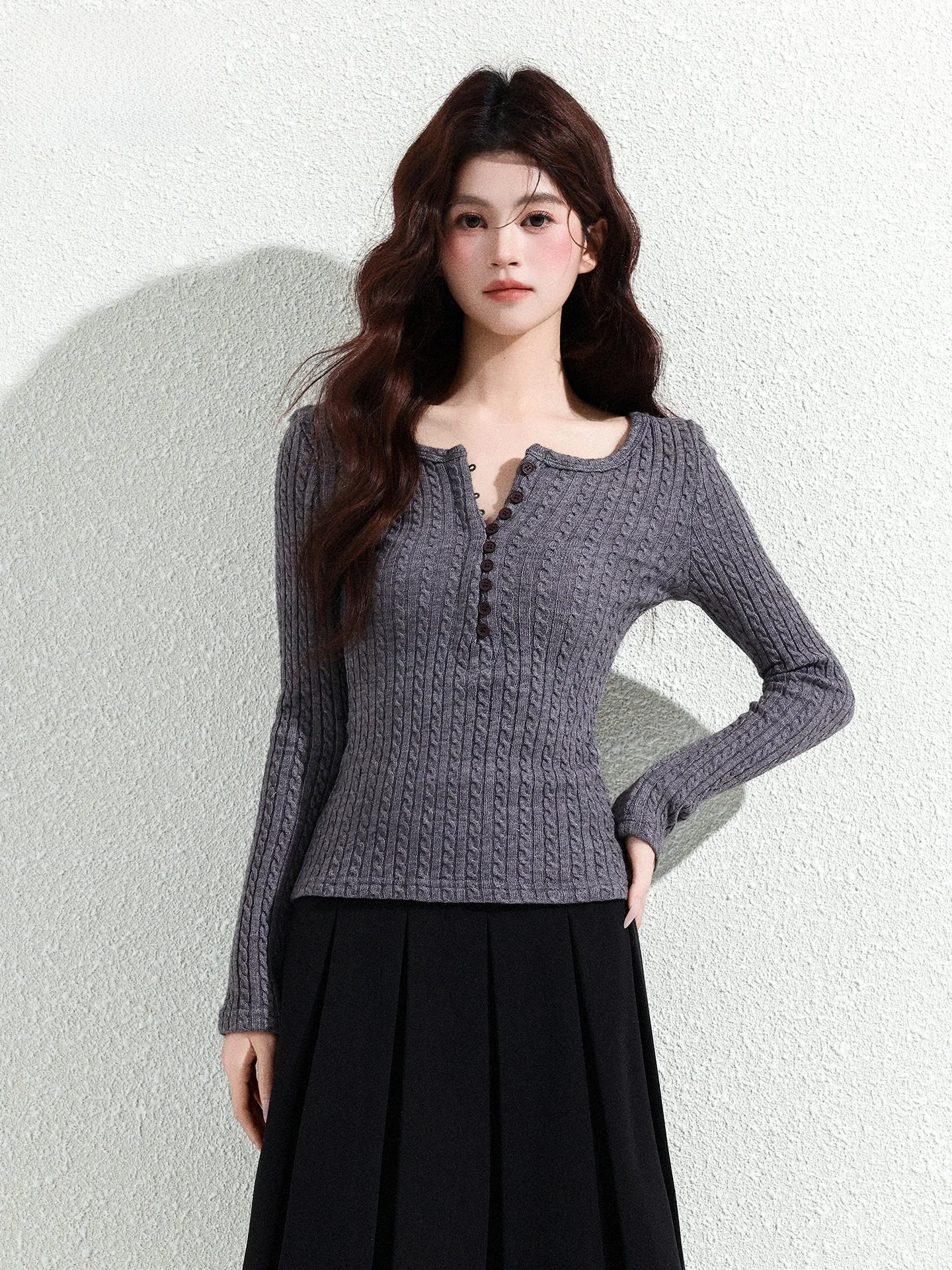 Gray Twisted Knit Sweater Women's Casual Slim Fit Henry Collar Spring Design Base Shirt Inner Wear Fashionable Long Sleeve V-...
Gray Twisted Knit Sweater Women's Casual Slim Fit Henry Collar Spring Design Base Shirt Inner Wear Fashionable Long Sleeve V-...