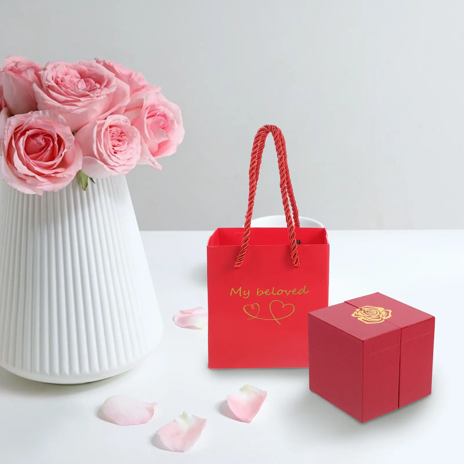 1Set Delicate Rose Shaped Metal Jewelry Box Aluminum Alloy Ring Necklace Gift Case Elegant Jewelry Packaging Display Box
1Set Delicate Rose Shaped Metal Jewelry Box Aluminum Alloy Ring Necklace Gift Case Elegant Jewelry Packaging Display Box