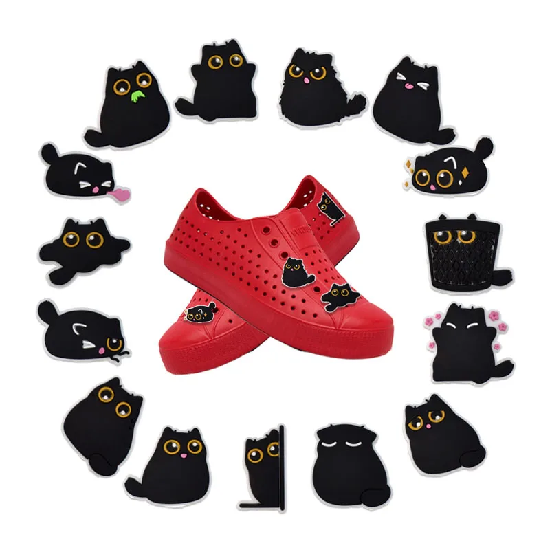1-15Pcs Black Cat Series Shoe Charms Style Charm PVC Shoe DIY gift fillers Charm Accessories Used for Various Cave Derivatives
1-15Pcs Black Cat Series Shoe Charms Style Charm PVC Shoe DIY gift fillers Charm Accessories Used for Various Cave Derivatives