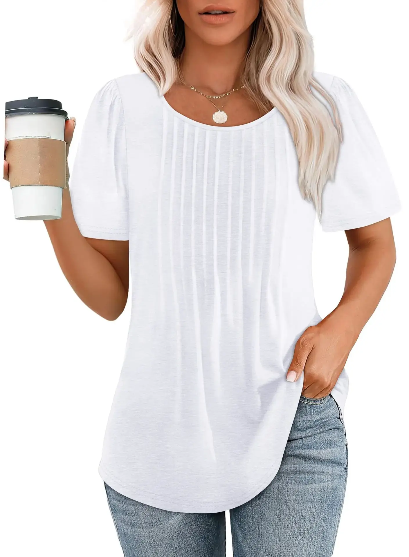 2025 Summer New Women's Short-sleeved T-shirt O-neck Pleated 10-color Simple Top Basic Versatile Comfortable Cotton Blend Tees
2025 Summer New Women's Short-sleeved T-shirt O-neck Pleated 10-color Simple Top Basic Versatile Comfortable Cotton Blend Tees