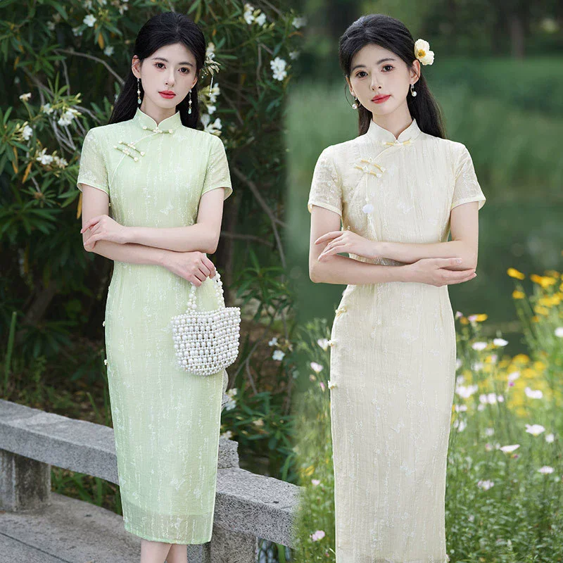 New Long Style Improved Cheongsam 2025 New Young Women's Chinese Style Slimming Short Sleeve Spring/Summer Qipao
New Long Style Improved Cheongsam 2025 New Young Women's Chinese Style Slimming Short Sleeve Spring/Summer Qipao