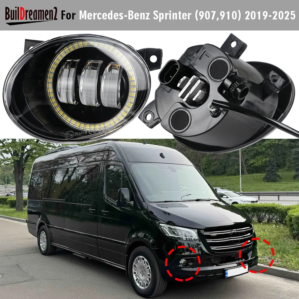 2 X Car LED Fog Light with Angel Eye Daytime Running Lamp DRL 9006 For Mercedes-Benz Sprinter (907,910) 2019-2025
2 X Car LED Fog Light with Angel Eye Daytime Running Lamp DRL 9006 For Mercedes-Benz Sprinter (907,910) 2019-2025