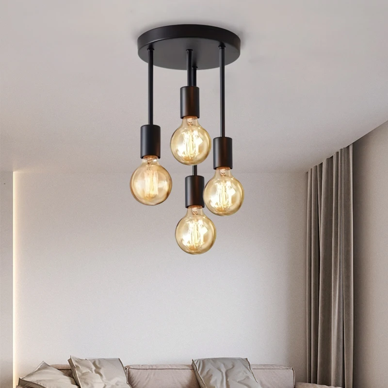 Simple and Modern E27 Bulb Base Ceiling Light Industrial Black 4 Head Small Chandelier Bedroom Kitchen Hallway Corridor Lamp
Simple and Modern E27 Bulb Base Ceiling Light Industrial Black 4 Head Small Chandelier Bedroom Kitchen Hallway Corridor Lamp