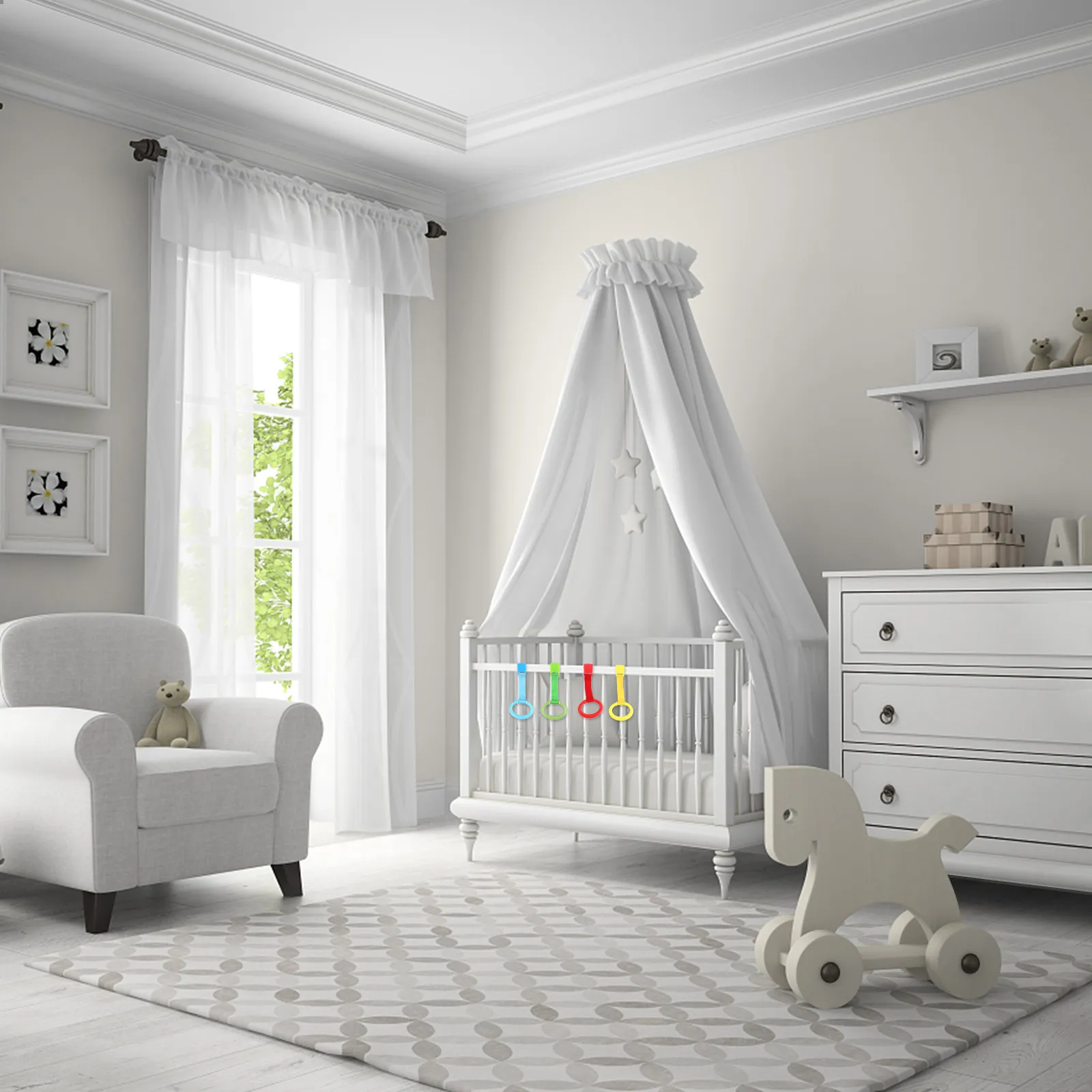 4Pcs Baby Standing Pull Ring Crib Hand Ring for Learning to Stand Ergonomic Bpa-Free Material Nursery Cot Home Use
4Pcs Baby Standing Pull Ring Crib Hand Ring for Learning to Stand Ergonomic Bpa-Free Material Nursery Cot Home Use