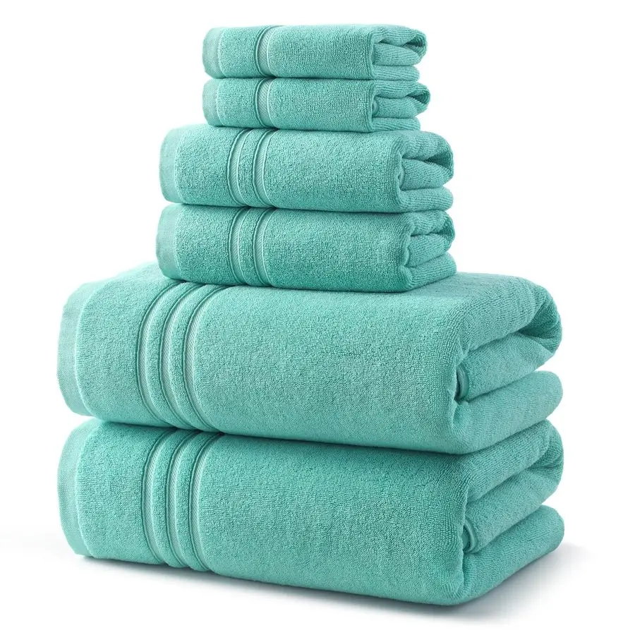 6 Piece Luxury Bath Towel Set 100 Cotton Towels for Bathroom, 600 GSM Premium Turquoise Towels of 6, Includes 2 Large Bath Sheet
6 Piece Luxury Bath Towel Set 100 Cotton Towels for Bathroom, 600 GSM Premium Turquoise Towels of 6, Includes 2 Large Bath Sheet