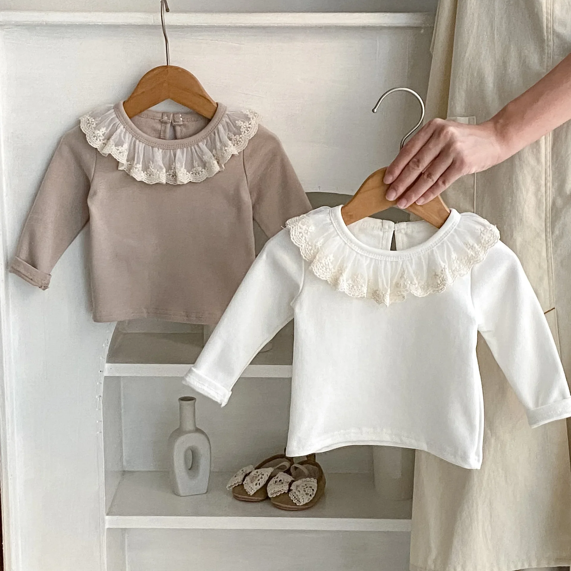 INS Spring Baby Girl T-shirt 0-3Years Newborn Kids Long Sleeve Solid Color Lace Collar Cotton Tee Tops Outfits Clothes
INS Spring Baby Girl T-shirt 0-3Years Newborn Kids Long Sleeve Solid Color Lace Collar Cotton Tee Tops Outfits Clothes
