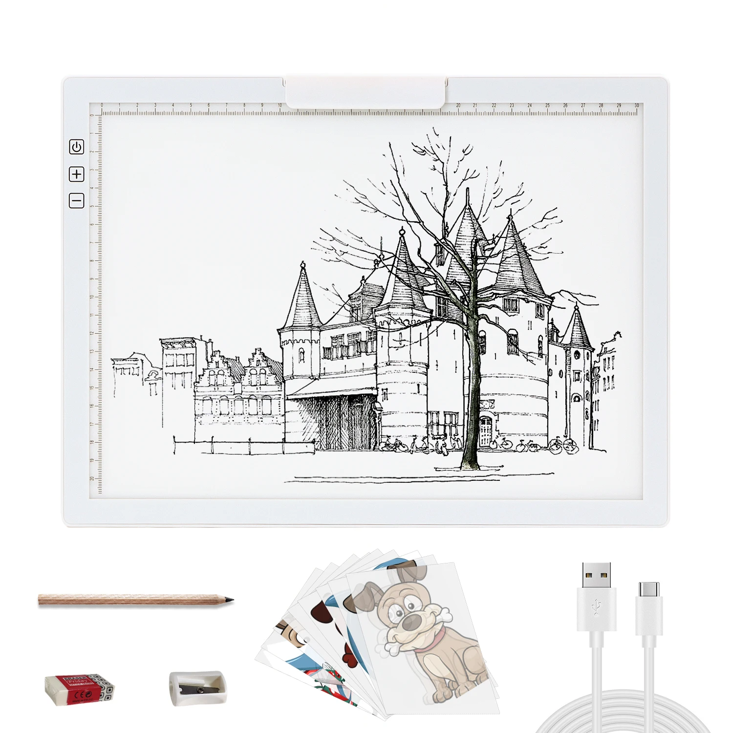 Rechargeable A4 Light Pad - Stepless Dimmable 6 Levels Brightness Tracing Light Box, Diamond Painting Light Board with Top Clip,
Rechargeable A4 Light Pad - Stepless Dimmable 6 Levels Brightness Tracing Light Box, Diamond Painting Light Board with Top Clip,