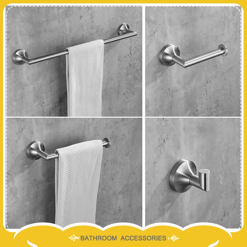 Stainless Steel Bathroom Accessories Set with Coat Rack Towel Ring Towel Bar And Paper Holder for Bath And Toilet
Stainless Steel Bathroom Accessories Set with Coat Rack Towel Ring Towel Bar And Paper Holder for Bath And Toilet
