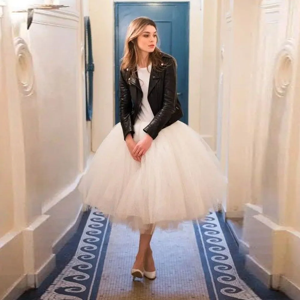 Fashion Pure White Very Puff Mid Calf Tulle Skirts Elastic Waistband A-line Women Tutu Tulle Skirts Handmade Skirt
Fashion Pure White Very Puff Mid Calf Tulle Skirts Elastic Waistband A-line Women Tutu Tulle Skirts Handmade Skirt