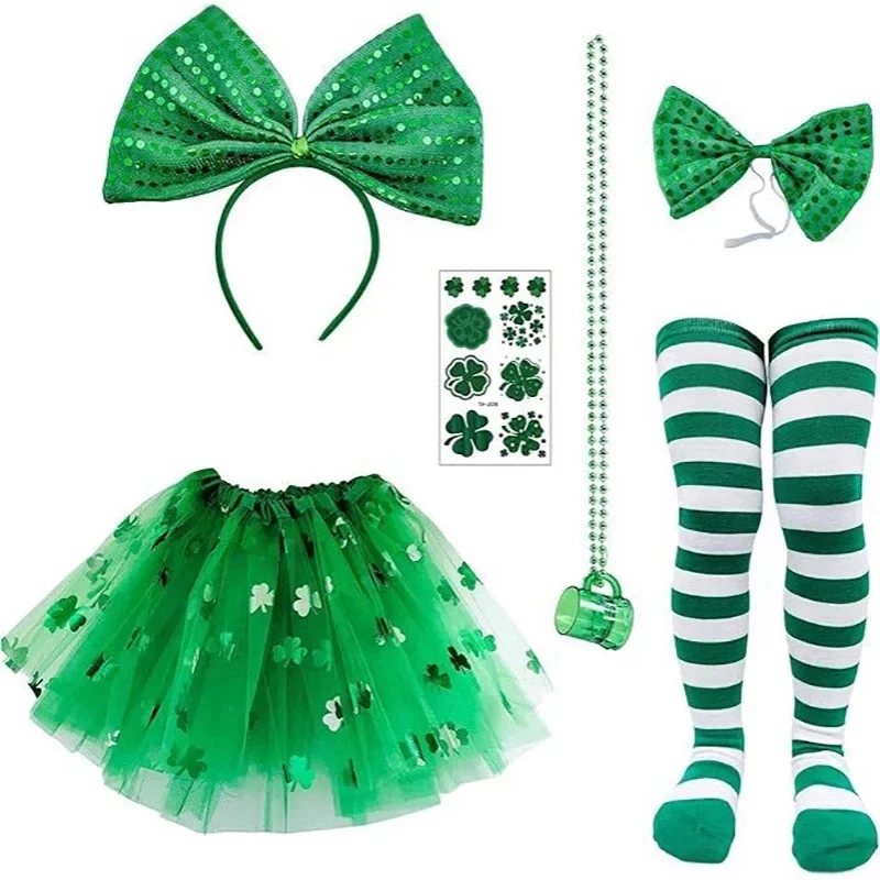 ABC1236PCS Set Green Tutu Skirt Women Kids Headwear Socks Costume Accessories Irish Festival Clover Fluffy DressSaints,3'f.5;j.8
ABC1236PCS Set Green Tutu Skirt Women Kids Headwear Socks Costume Accessories Irish Festival Clover Fluffy DressSaints,3'f.5;j.8