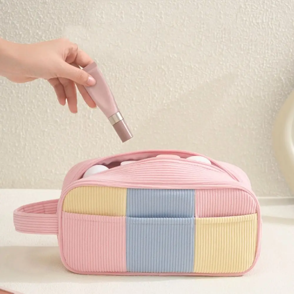 Cartoon Women's Cosmetic Bag Large Capacity Macaron Color Makeup Storage Case Striped Design Lightweight Travel Cosmetic Bag
Cartoon Women's Cosmetic Bag Large Capacity Macaron Color Makeup Storage Case Striped Design Lightweight Travel Cosmetic Bag