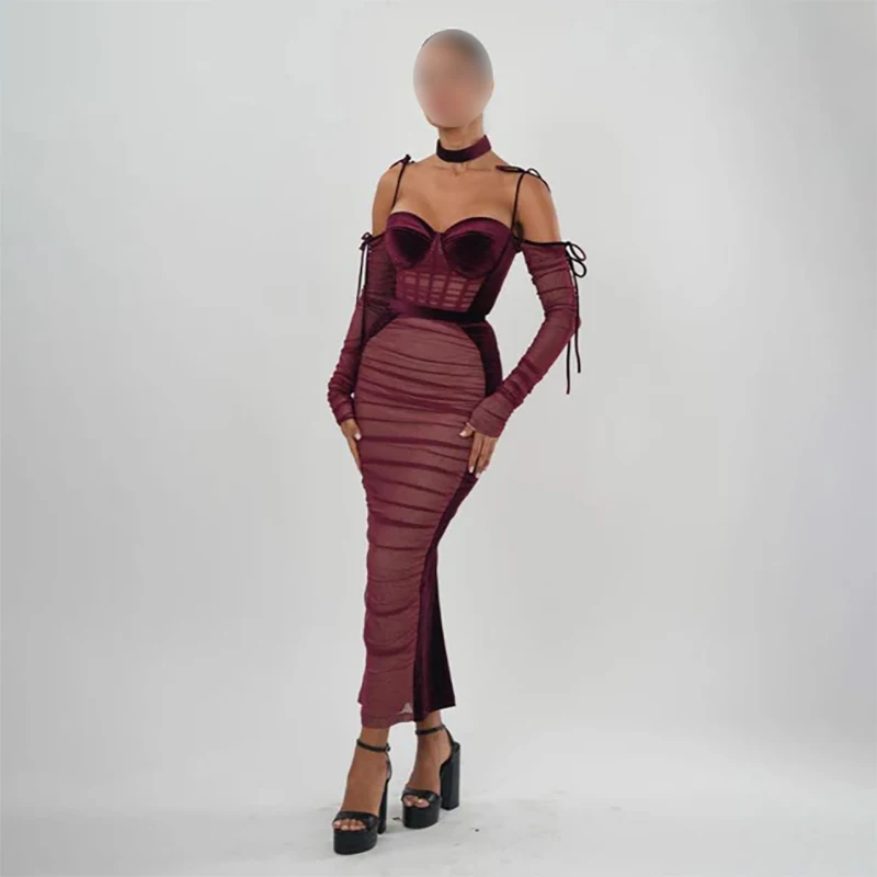 Sexy light purple spaghetti-straps Evening Dresses Shoulder long sleeves Mesh Velet Pleated Dresses For Gala 2024
Sexy light purple spaghetti-straps Evening Dresses Shoulder long sleeves Mesh Velet Pleated Dresses For Gala 2024