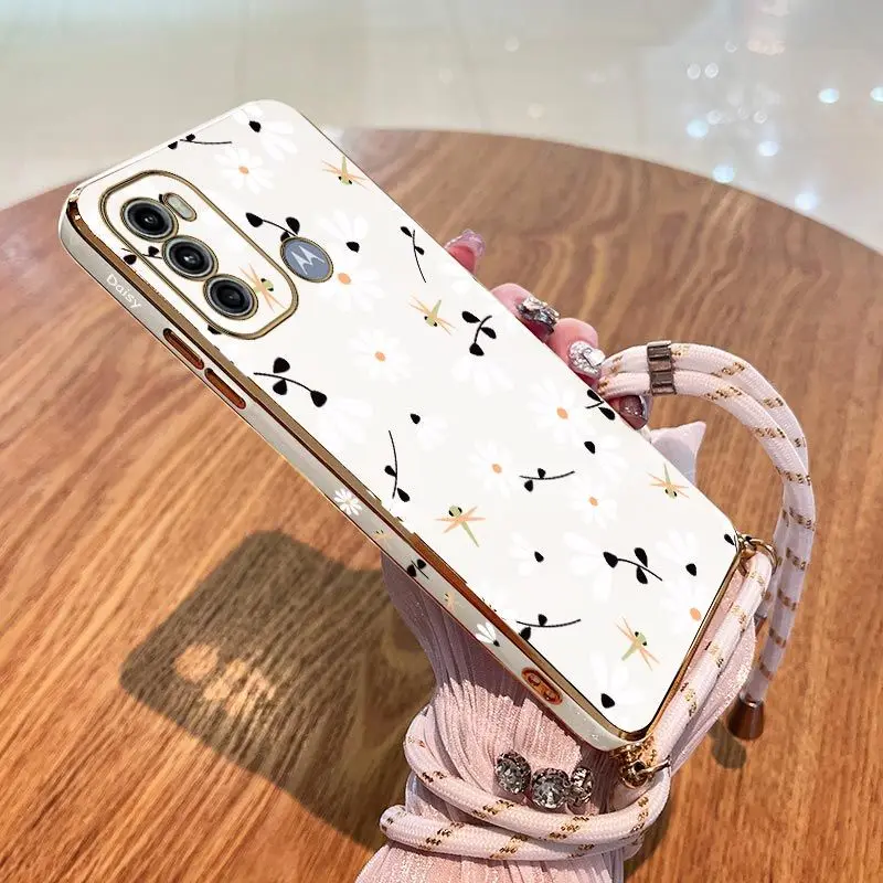 Daisies Crossbody Lanyard Plating Phone Case For Motorola Moto G60 G53 G50 G42 G30 G20 G22 G52 E20 Plus G9 Play G8 Power Cover
Daisies Crossbody Lanyard Plating Phone Case For Motorola Moto G60 G53 G50 G42 G30 G20 G22 G52 E20 Plus G9 Play G8 Power Cover