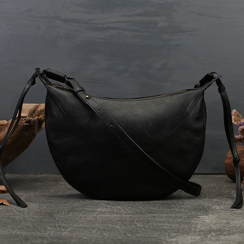New Fashion Cowhide Genuine Leather Dumpling Bag For Women Casual Versatile Shoulder Bag Lady Messenger Crescent Wrap Black M945
New Fashion Cowhide Genuine Leather Dumpling Bag For Women Casual Versatile Shoulder Bag Lady Messenger Crescent Wrap Black M945