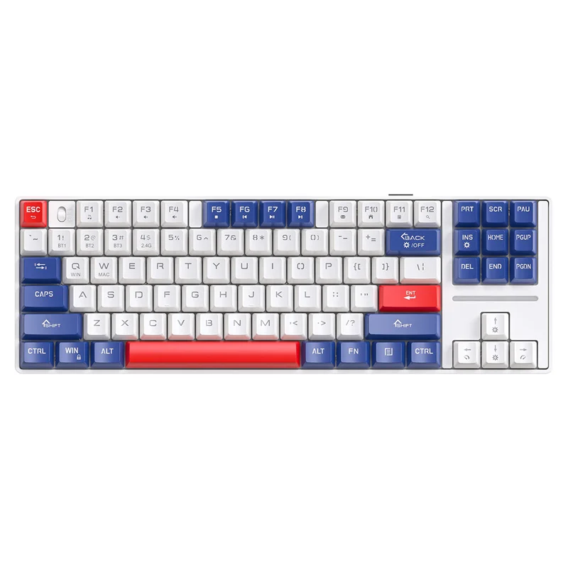 SMAILWOLF MK87 87-клавишная беспроводная механическая клавиатура с горячей заменой, синяя ось, двухрежимная Bluetooth-механическая клавиатура, игра с радужным светом
SMAILWOLF MK87 87-клавишная беспроводная механическая клавиатура с горячей заменой, синяя ось, двухрежимная Bluetooth-механическая клавиатура, игра с радужным светом