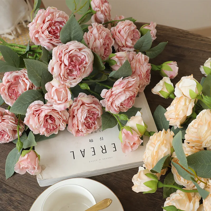 10pcs Fake Flowers Artificial Silk Grilled Edged Tea Rose Wedding Decoration Pink Simulation Flower 3 Heads Roses Branches
10pcs Fake Flowers Artificial Silk Grilled Edged Tea Rose Wedding Decoration Pink Simulation Flower 3 Heads Roses Branches