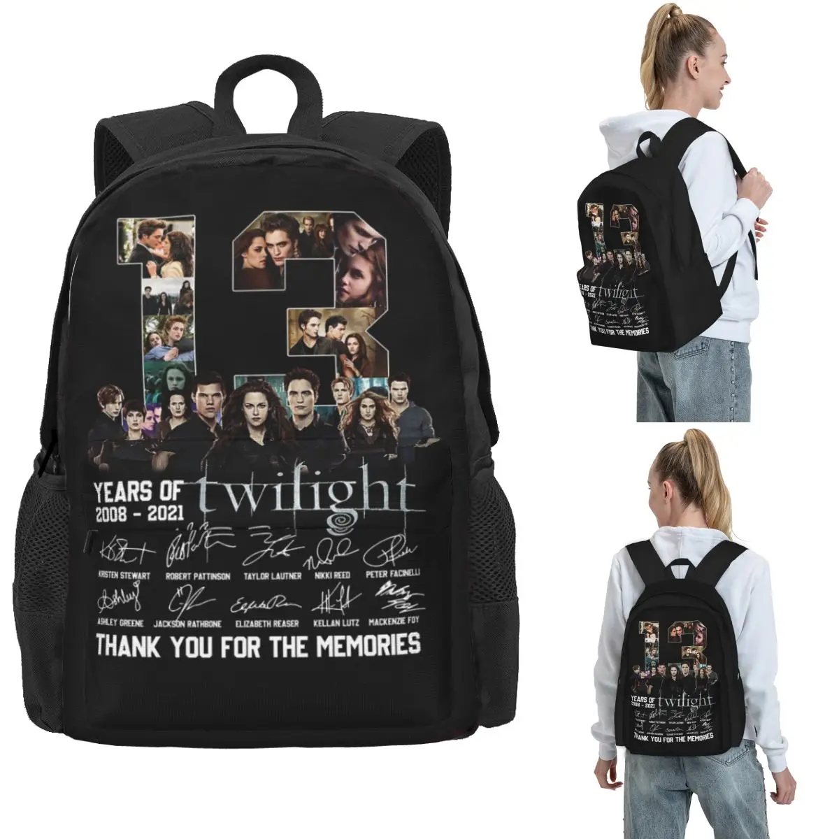 13-летняя подпись сумеречной саги, сумеречный литой, Сумеречный полуночный фильм Солнца, школьные сумки, дорожный рюкзак, сумка на плечо
13-летняя подпись сумеречной саги, сумеречный литой, Сумеречный полуночный фильм Солнца, школьные сумки, дорожный рюкзак, сумка на плечо