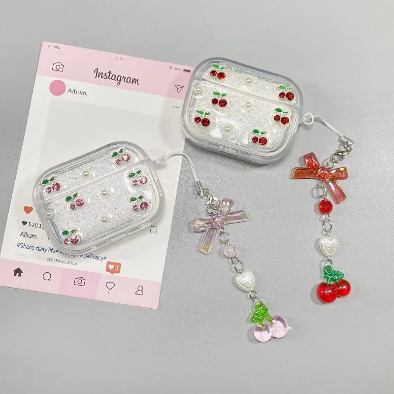 3D Cherry Glitter Earphone Case For AirPods Pro 2 Cute Bling Epoxy Wireless Headset Cover For Air Pods 3 1 Pro Bow with Pendant
3D Cherry Glitter Earphone Case For AirPods Pro 2 Cute Bling Epoxy Wireless Headset Cover For Air Pods 3 1 Pro Bow with Pendant