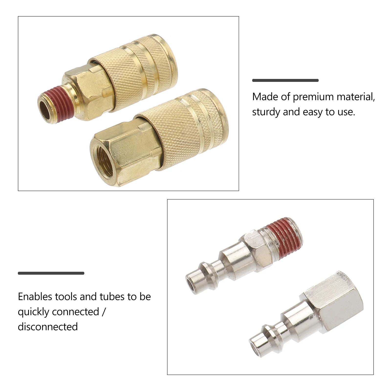 1/4 Npt Air Coupler Plug Set Pneumatic Push In Connectors Quick Male Female Fittings For Air Hose Compressor Sturdy Iron
1/4 Npt Air Coupler Plug Set Pneumatic Push In Connectors Quick Male Female Fittings For Air Hose Compressor Sturdy Iron