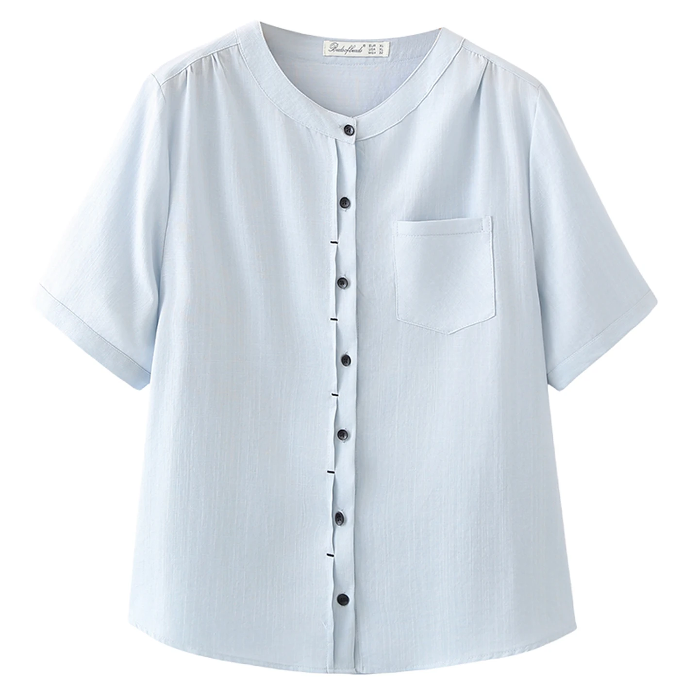 2026 Summer Plus Size Thin Lyocell Open Blouse Short Sleeve Simple Versatile Daily Shirt Curvy Ladies 2610
2026 Summer Plus Size Thin Lyocell Open Blouse Short Sleeve Simple Versatile Daily Shirt Curvy Ladies 2610