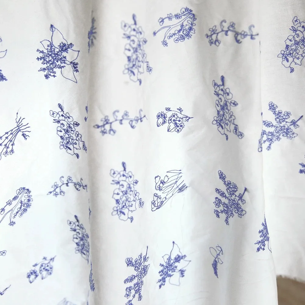 Poplin Blue Floral Embroidered Fabric Handmade DIY Shirt Dress Clothing Fabric Tablecloth Sofa Decorative Cloth
Poplin Blue Floral Embroidered Fabric Handmade DIY Shirt Dress Clothing Fabric Tablecloth Sofa Decorative Cloth