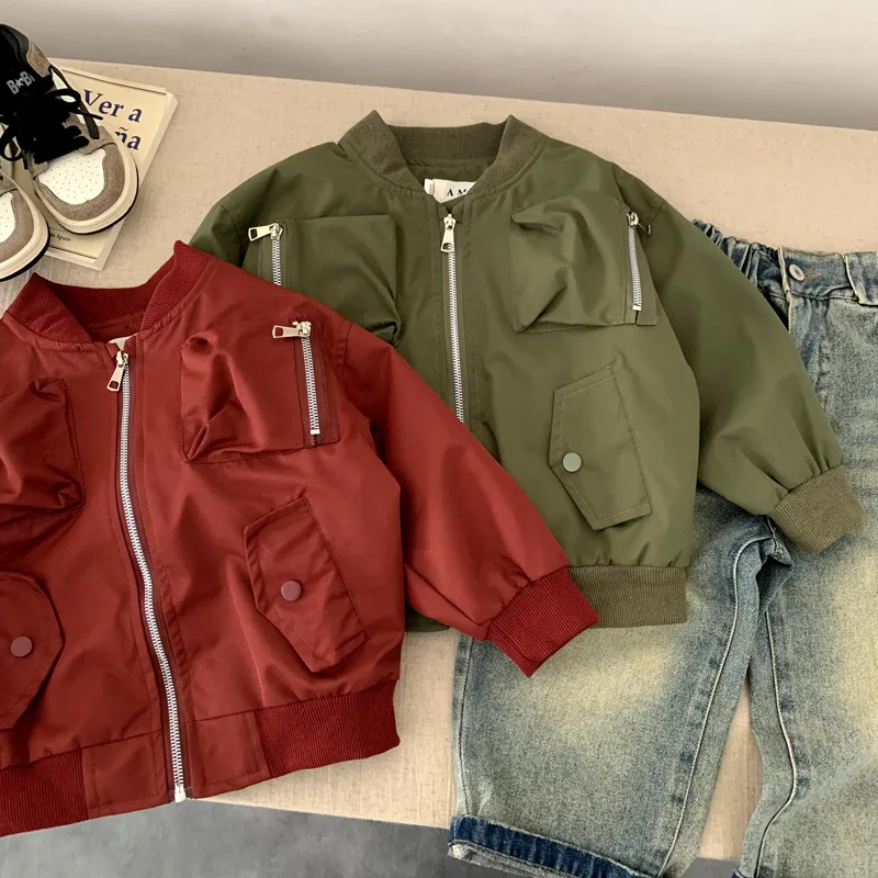 Boys Baseball Jersey Autumn Tooling Three-dimensional Pocket Jacket Top Girls Autumn 2025 New Children's Jacket
Boys Baseball Jersey Autumn Tooling Three-dimensional Pocket Jacket Top Girls Autumn 2025 New Children's Jacket