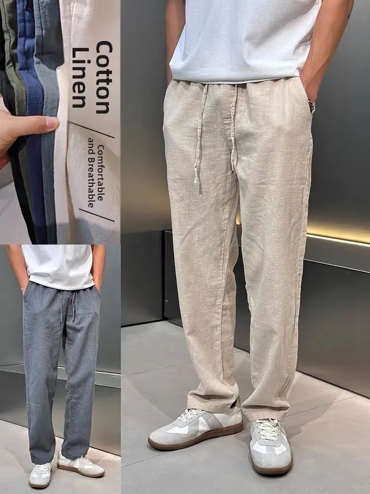 Удобные мужские повседневные брюки из хлопка и льна с эластичной резинкой на талии, свободного кроя, универсальные летние брюки для отдыха, большие размеры, производство Китай
Удобные мужские повседневные брюки из хлопка и льна с эластичной резинкой на талии, свободного кроя, универсальные летние брюки для отдыха, большие размеры, производство Китай