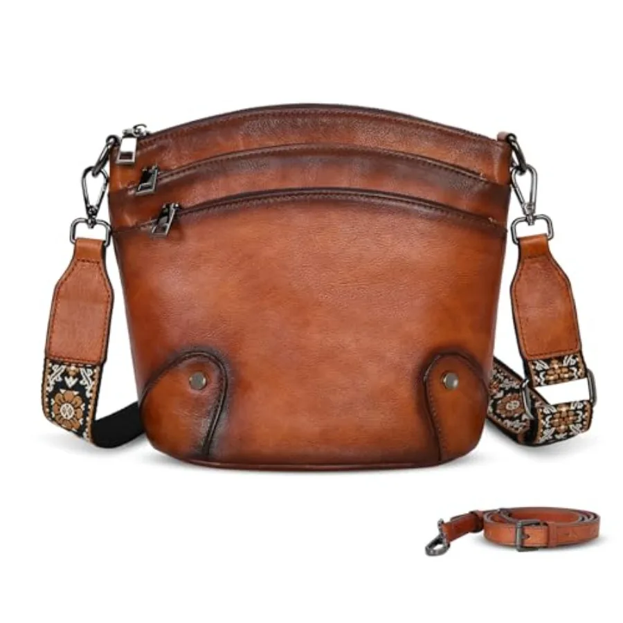 Crossbody Bags for Travel: Vintage Leather Shoulder Handbags with Multi Pockets, Brown, Lightweight Organized
Crossbody Bags for Travel: Vintage Leather Shoulder Handbags with Multi Pockets, Brown, Lightweight Organized
