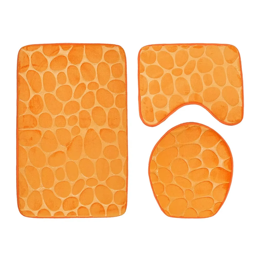 3 Pcs/Set High-quality Home Bathroom Anti-slip Mat Simple Style Pebble Pattern Toilet Floor Mat Toilet Soft Flannel Foot Mat
3 Pcs/Set High-quality Home Bathroom Anti-slip Mat Simple Style Pebble Pattern Toilet Floor Mat Toilet Soft Flannel Foot Mat