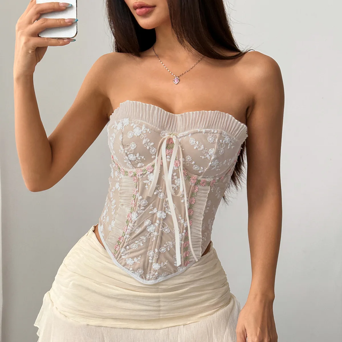 Floral Strapless Tube Tops Women Corset Chic Slim Fishbone Vest Shaper Short Tank Top Summer Sleevelss Backless Corsets Camisole
Floral Strapless Tube Tops Women Corset Chic Slim Fishbone Vest Shaper Short Tank Top Summer Sleevelss Backless Corsets Camisole