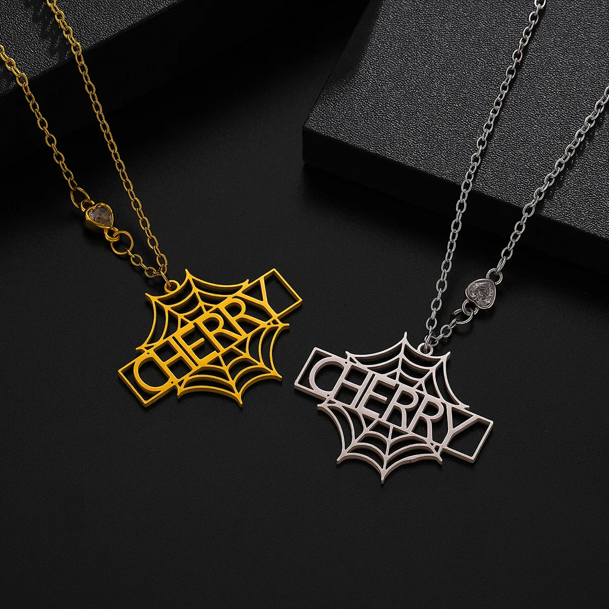 Custom Name Stainless Steel Hollow Spider Web Necklace Women's Men's Fashion Trendy Pendant Necklace
Custom Name Stainless Steel Hollow Spider Web Necklace Women's Men's Fashion Trendy Pendant Necklace