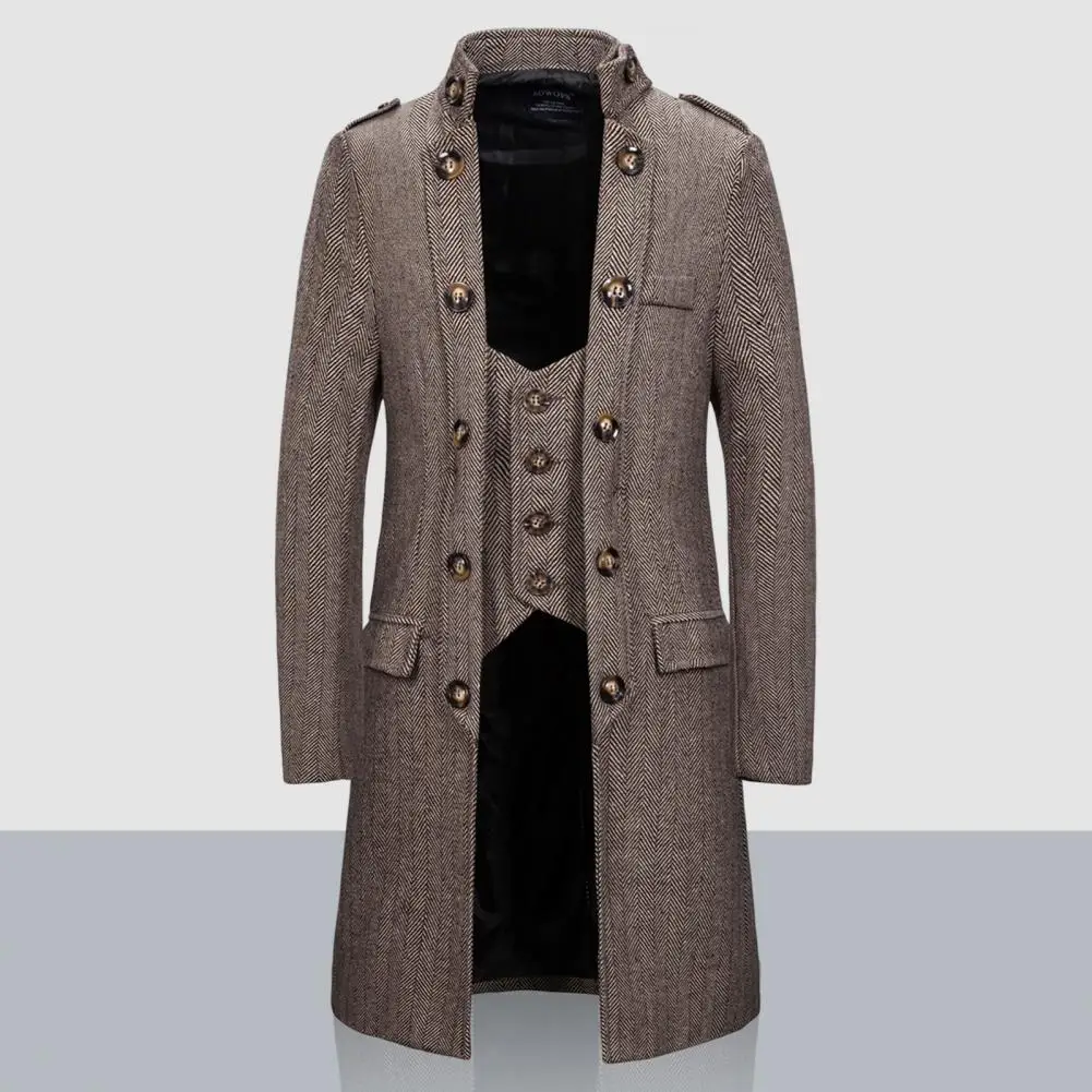 Popular Men Coat Autumn Winter Slim Fit Washable Fake Two Piece Coldproof Outwear Coat Men Trench Coat Windproof
Popular Men Coat Autumn Winter Slim Fit Washable Fake Two Piece Coldproof Outwear Coat Men Trench Coat Windproof