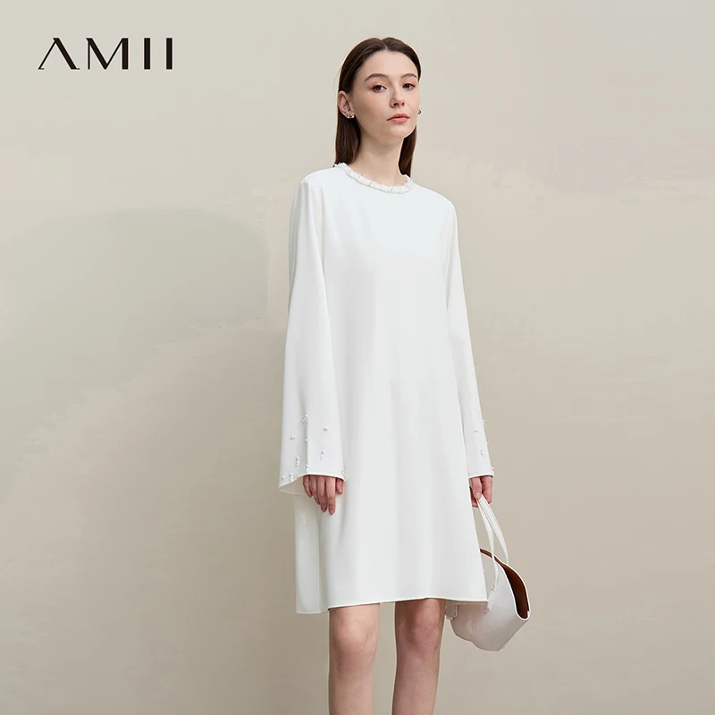 Amii Women's Dress 2026 Spring New Elegant Round Neck Bell Sleeve Midi Dress Beaded Loose Straight Ladies Clothing 12621094
Amii Women's Dress 2026 Spring New Elegant Round Neck Bell Sleeve Midi Dress Beaded Loose Straight Ladies Clothing 12621094