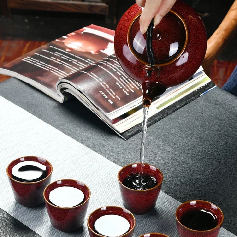 7 PCS/Set Ceramic Tea Set 700ML Kiln Change Color Teapot With Handle 150ML Cup Health Ceramics Tea Pot Tea Cup Combination
7 PCS/Set Ceramic Tea Set 700ML Kiln Change Color Teapot With Handle 150ML Cup Health Ceramics Tea Pot Tea Cup Combination