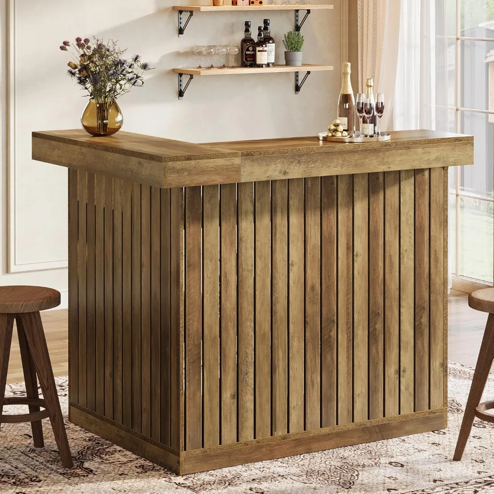 L-Shaped Home Bar Unit, 4-Tier Corner Liquor Bar Table with Storage Shelves and Wine Glasses Holder, Industrial Wine
L-Shaped Home Bar Unit, 4-Tier Corner Liquor Bar Table with Storage Shelves and Wine Glasses Holder, Industrial Wine