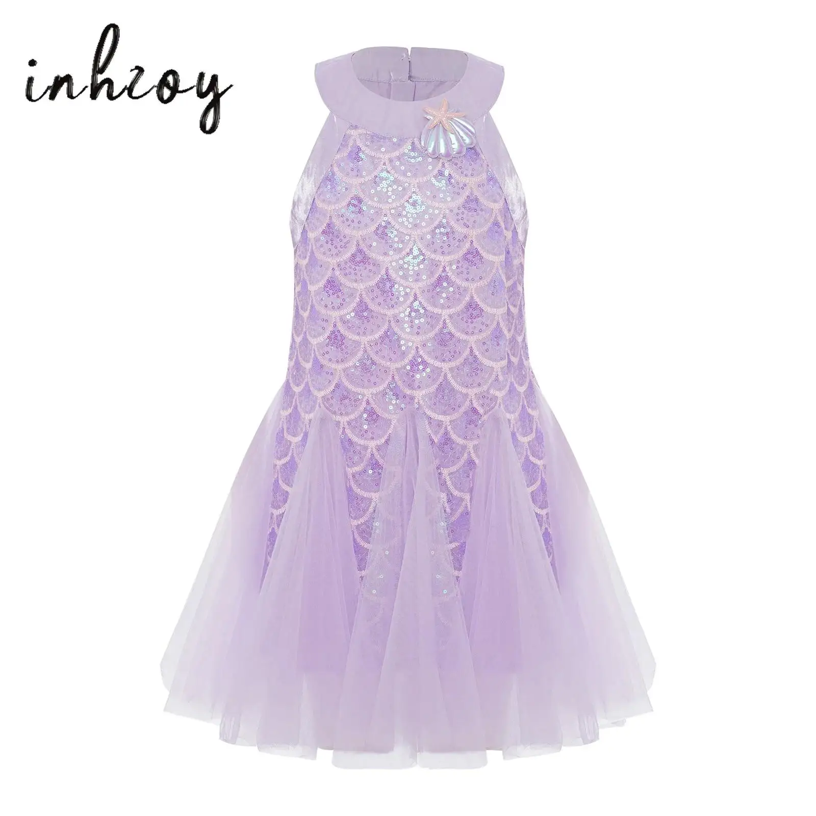 Kids Girls Mermaid Fish Scales Dress Shiny Sequins Halter Zipper Fairy Party Princess Dresses for Birthday Party Gown Cosplay
Kids Girls Mermaid Fish Scales Dress Shiny Sequins Halter Zipper Fairy Party Princess Dresses for Birthday Party Gown Cosplay