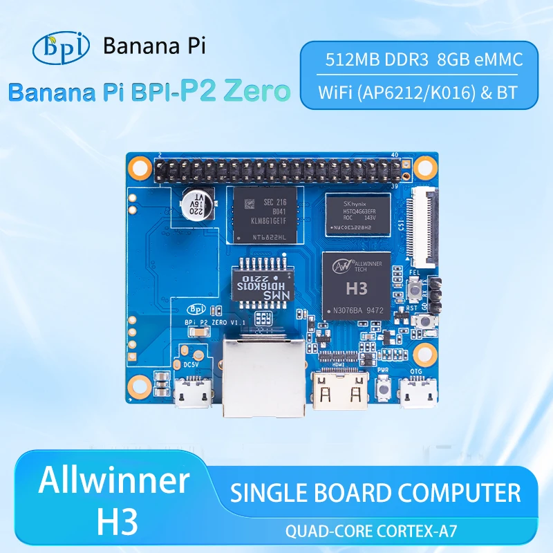 Компьютер с одной платой типа SBC, банан Pi BPI-P2 Zero Allwinner H3 512M DDR 3 RAM 8G eMMC, интегрированные схемы, устройство с открытой платформой
Компьютер с одной платой типа SBC, банан Pi BPI-P2 Zero Allwinner H3 512M DDR 3 RAM 8G eMMC, интегрированные схемы, устройство с открытой платформой