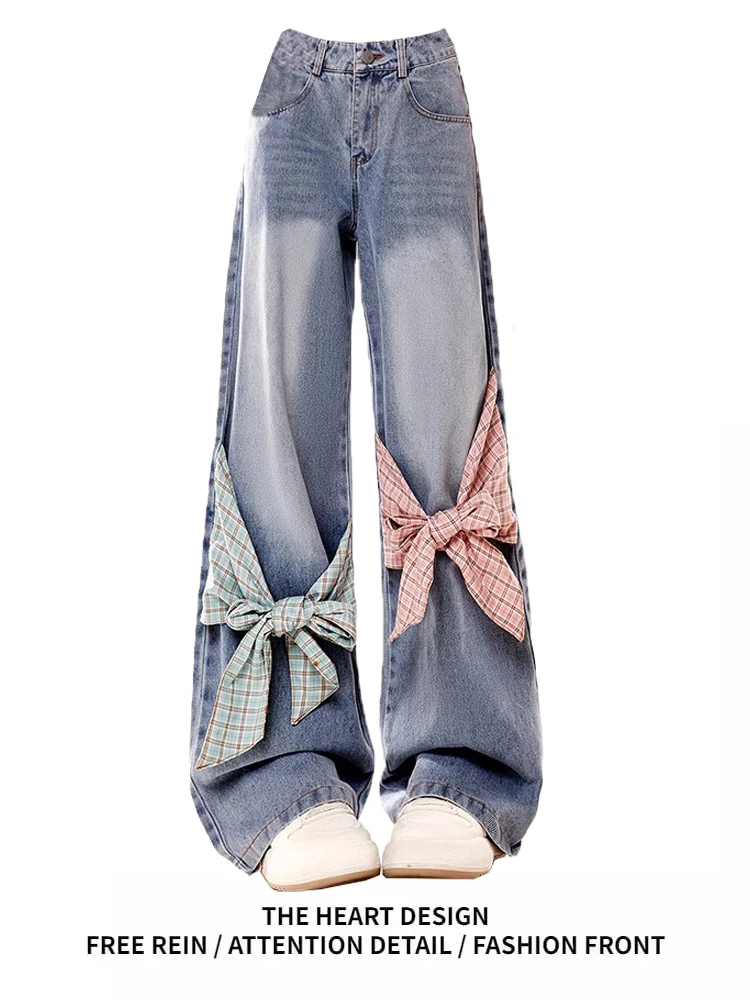 American Style Retro Bow Tie Wide Leg Jeans Women's High Waist Straight Cut Loose Fit Floor Length Pants Autumn Winter New De...
American Style Retro Bow Tie Wide Leg Jeans Women's High Waist Straight Cut Loose Fit Floor Length Pants Autumn Winter New De...