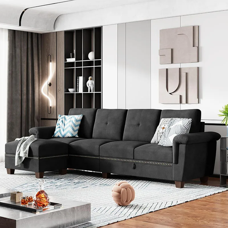 Reversible Sectional Sofa L Shaped Convertible Couch With Storage Chaises And Cup Holders, Dark Grey Modern Luxury Furniture
Reversible Sectional Sofa L Shaped Convertible Couch With Storage Chaises And Cup Holders, Dark Grey Modern Luxury Furniture