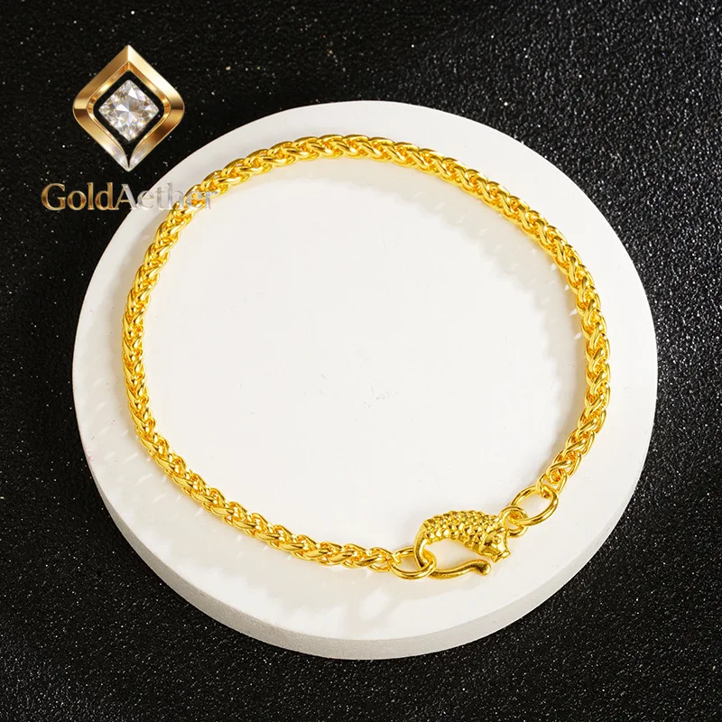 GoldNouveau Women 24K Gold AU999 Bracelet Koi Clasp Plain Chain - Pure gold, clever koi clasp, simple elegant chain, ideal for g
GoldNouveau Women 24K Gold AU999 Bracelet Koi Clasp Plain Chain - Pure gold, clever koi clasp, simple elegant chain, ideal for g