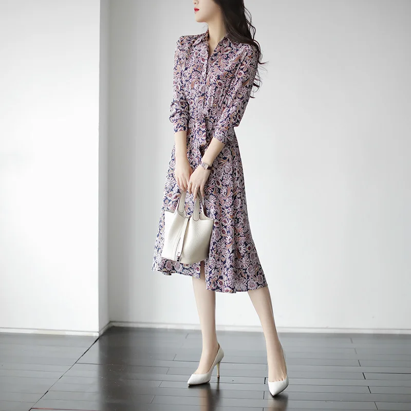 Women's Elegant Floral Dress French Romantic Fashion Retro Long-Sleeved Summer Comfortable Fabric Mid-Length Skirt Shirt Dress
Women's Elegant Floral Dress French Romantic Fashion Retro Long-Sleeved Summer Comfortable Fabric Mid-Length Skirt Shirt Dress
