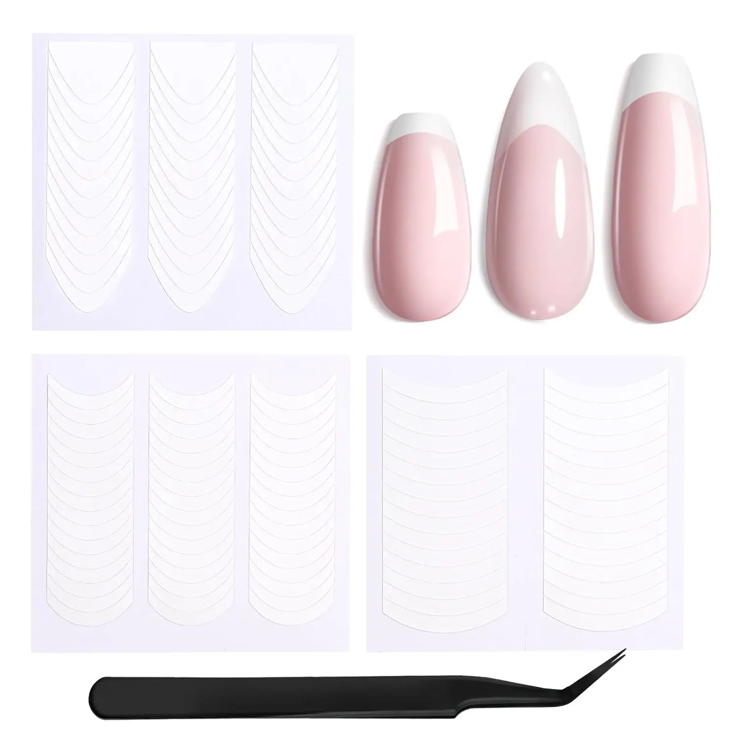 30 Sheets French Manicure Nail Art Stickers, 3 Designs Self-Adhesive Nail Tips Guides for DIY Nails
30 Sheets French Manicure Nail Art Stickers, 3 Designs Self-Adhesive Nail Tips Guides for DIY Nails