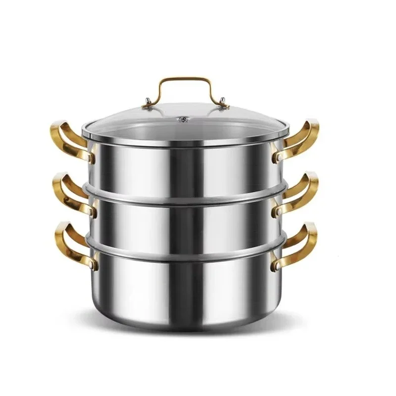 Stainless Steel Steamer Set 30cm Metal Eco 2/3/4 Layer Gas/Induction Furnace for Food Preparation
Stainless Steel Steamer Set 30cm Metal Eco 2/3/4 Layer Gas/Induction Furnace for Food Preparation