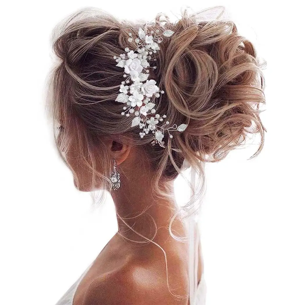 Silver Pearl Bridal Hair Vine Crystal Flower Headband for Women Wedding Accessories
Silver Pearl Bridal Hair Vine Crystal Flower Headband for Women Wedding Accessories