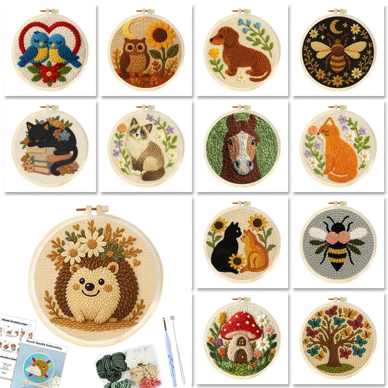 GATYZTORY Diy Punch Needle Embroidery Starter Kits For Beginner Animal Patterns DIY Craft Set with Embroidery Frame Home Wall
GATYZTORY Diy Punch Needle Embroidery Starter Kits For Beginner Animal Patterns DIY Craft Set with Embroidery Frame Home Wall 