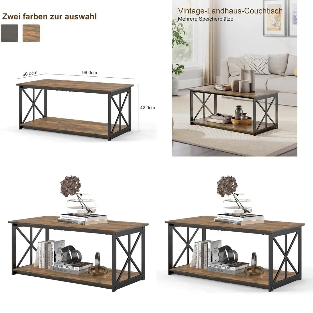Деревянный журнальный столик в деревенском стиле с 2 ярусами и металлическим краем, в индустриальном стиле, коричневый
Деревянный журнальный столик в деревенском стиле с 2 ярусами и металлическим краем, в индустриальном стиле, коричневый