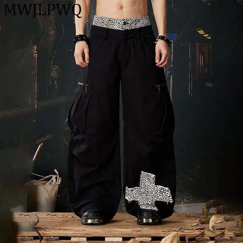 MWJLPWQ Men's Leopard Print Double Waistband Trousers New Street Patchwork Y2K Cotton Three-Dimensional Pocket Cargo Pants 14888
MWJLPWQ Men's Leopard Print Double Waistband Trousers New Street Patchwork Y2K Cotton Three-Dimensional Pocket Cargo Pants 14888
