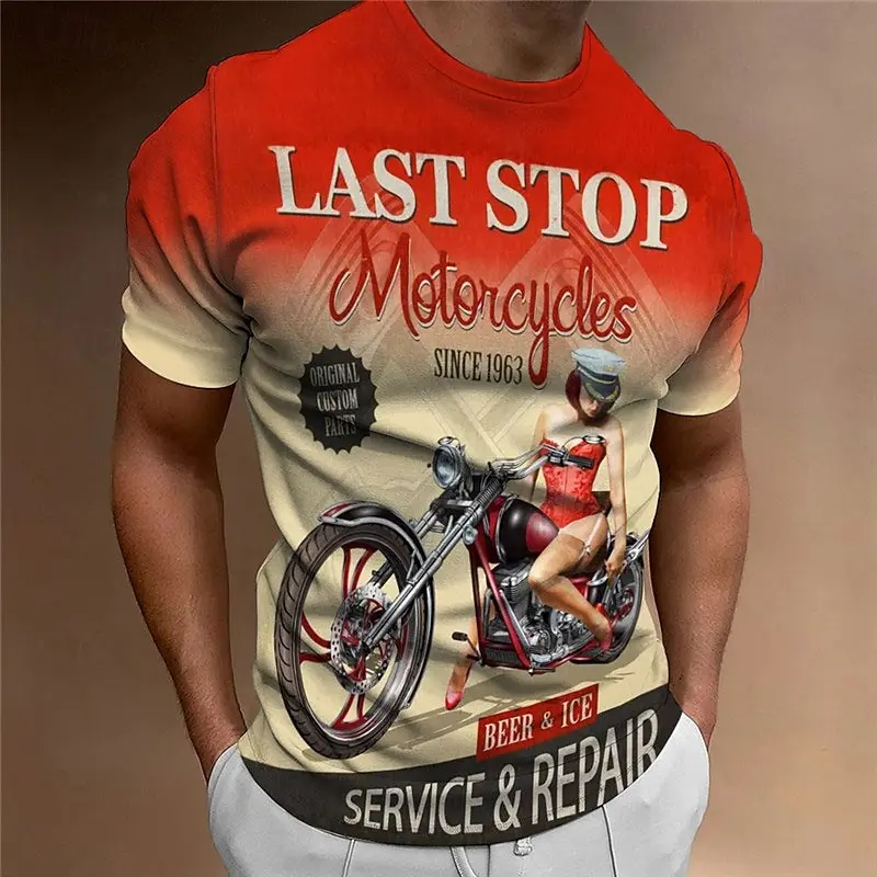 3D Print Colorful Gradient Men's T-Shirt Vintage Motorcycle Graphic Short Sleeve Tees Summer Riding Sports Loose Round Neck Tops
3D Print Colorful Gradient Men's T-Shirt Vintage Motorcycle Graphic Short Sleeve Tees Summer Riding Sports Loose Round Neck Tops