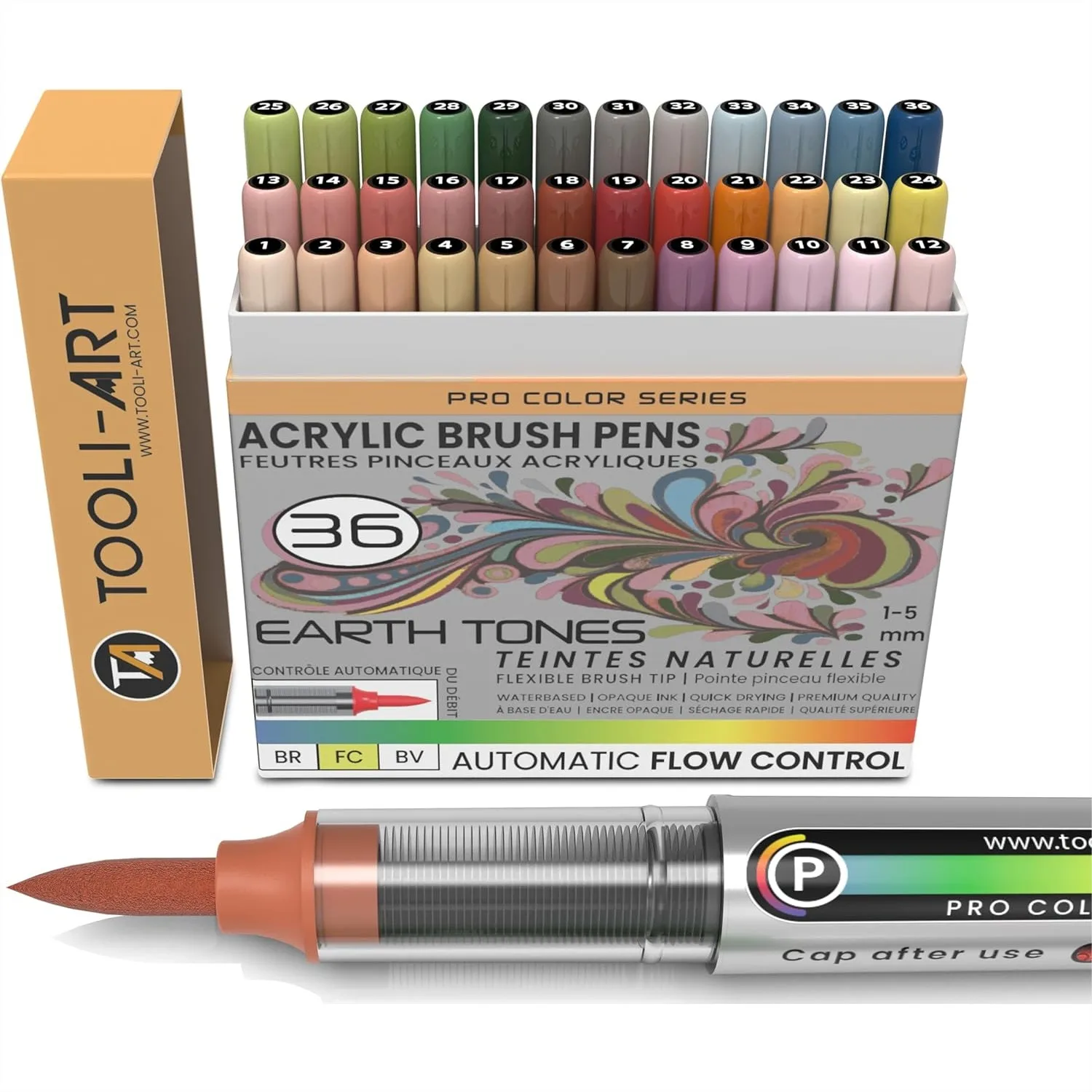 36 Earth Tones Flexible Brush Tip Acrylic Paint Pens Automatic Flow Control 1-5mm Line For Rock Painting Coloring Lettering Scrapbooking Glass Mugs Wood Metal Canvas Fabric Plastic
36 Earth Tones Flexible Brush Tip Acrylic Paint Pens Automatic Flow Control 1-5mm Line For Rock Painting Coloring Lettering Scrapbooking Glass Mugs Wood Metal Canvas Fabric Plastic